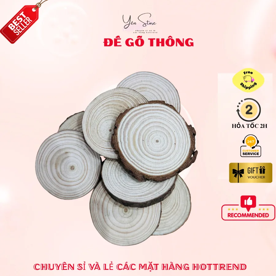 Đế Gỗ Trang Trí dùng Làm đế Cây Thông Giáng Sinh, Decor phòng quán, làm đồ handmade, DIY